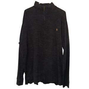 Polo Ralph Lauren Men's XLT Estate Rib Cotton Quarter Zip Pullover Charcoal